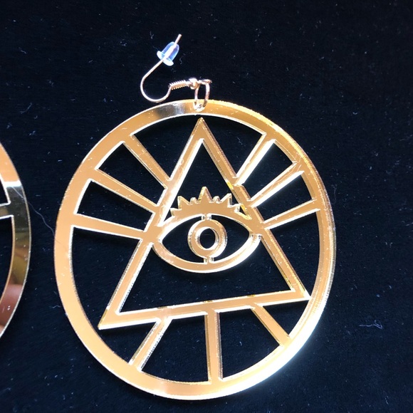 Evil eye earrings jewelry festival rave fringe edc - Picture 8 of 8